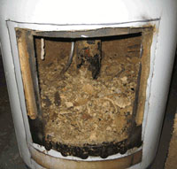 Scale, mineral and calicum buildup inside your water heater